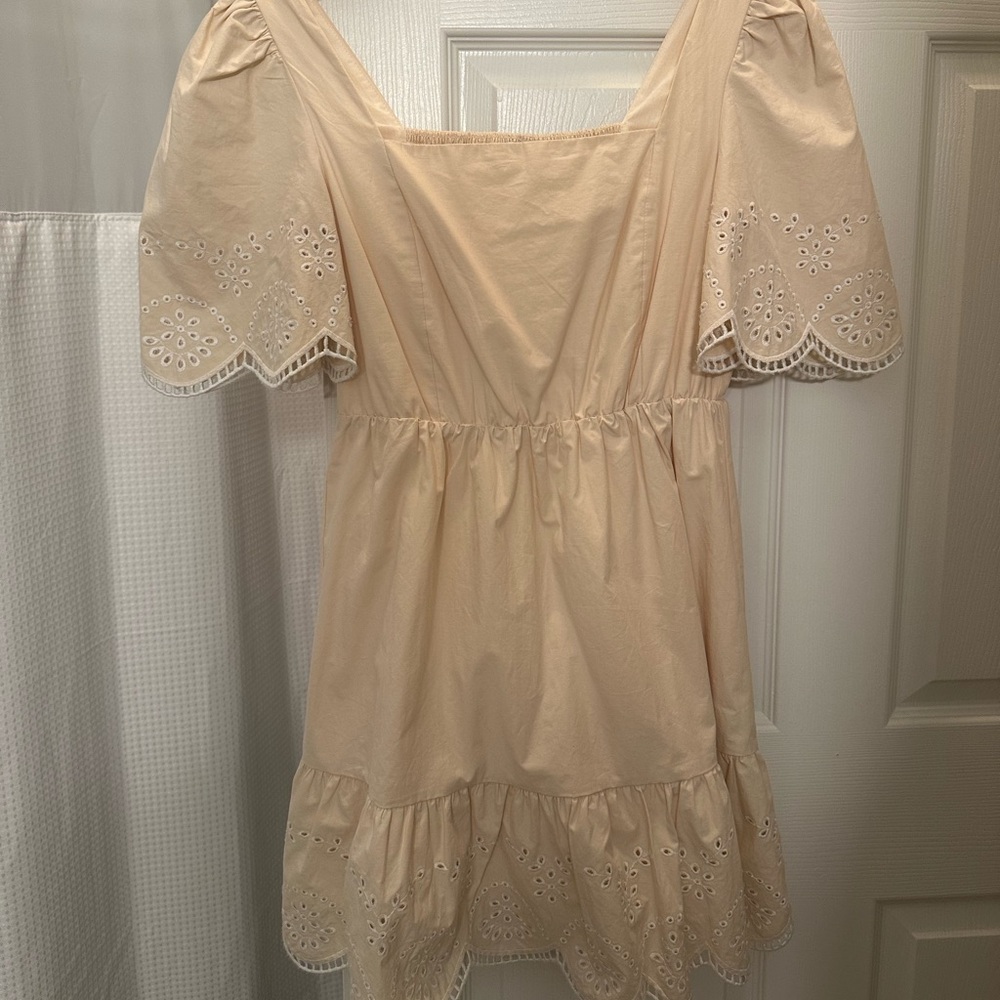 Cream and white eyelet baby doll dress - worn once